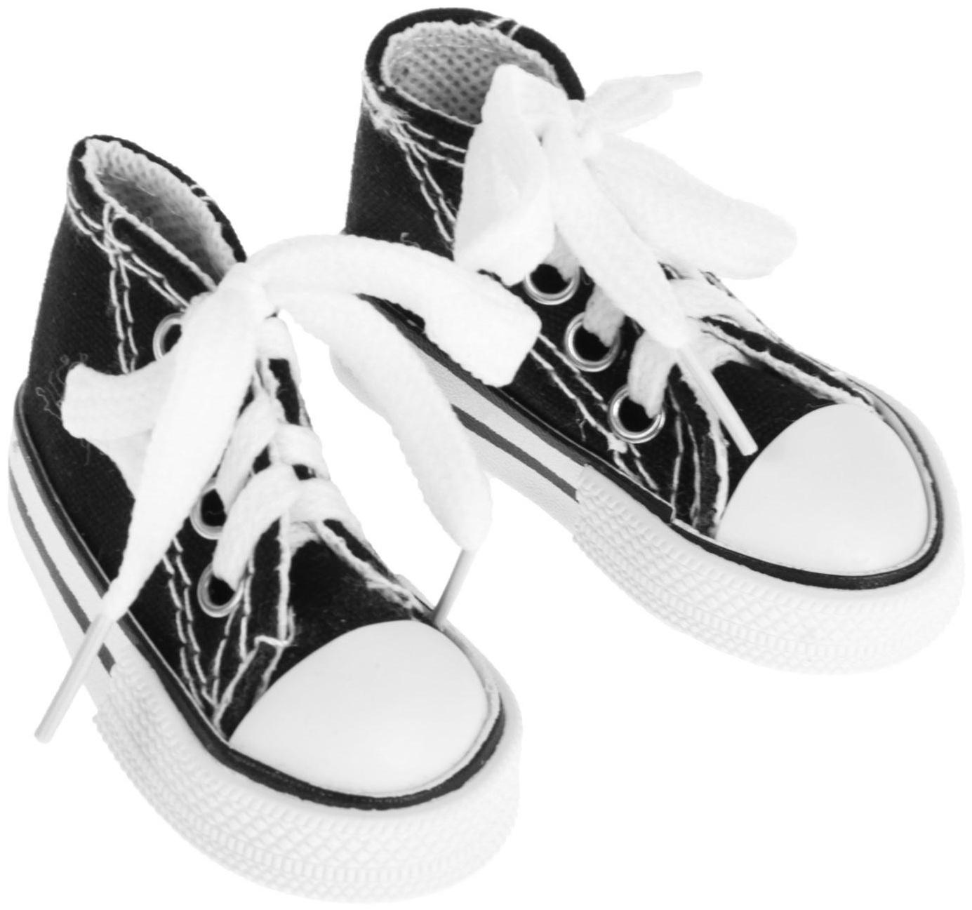 Кеды для кукол, длина подошвы 7,5 см, цвет чёрный