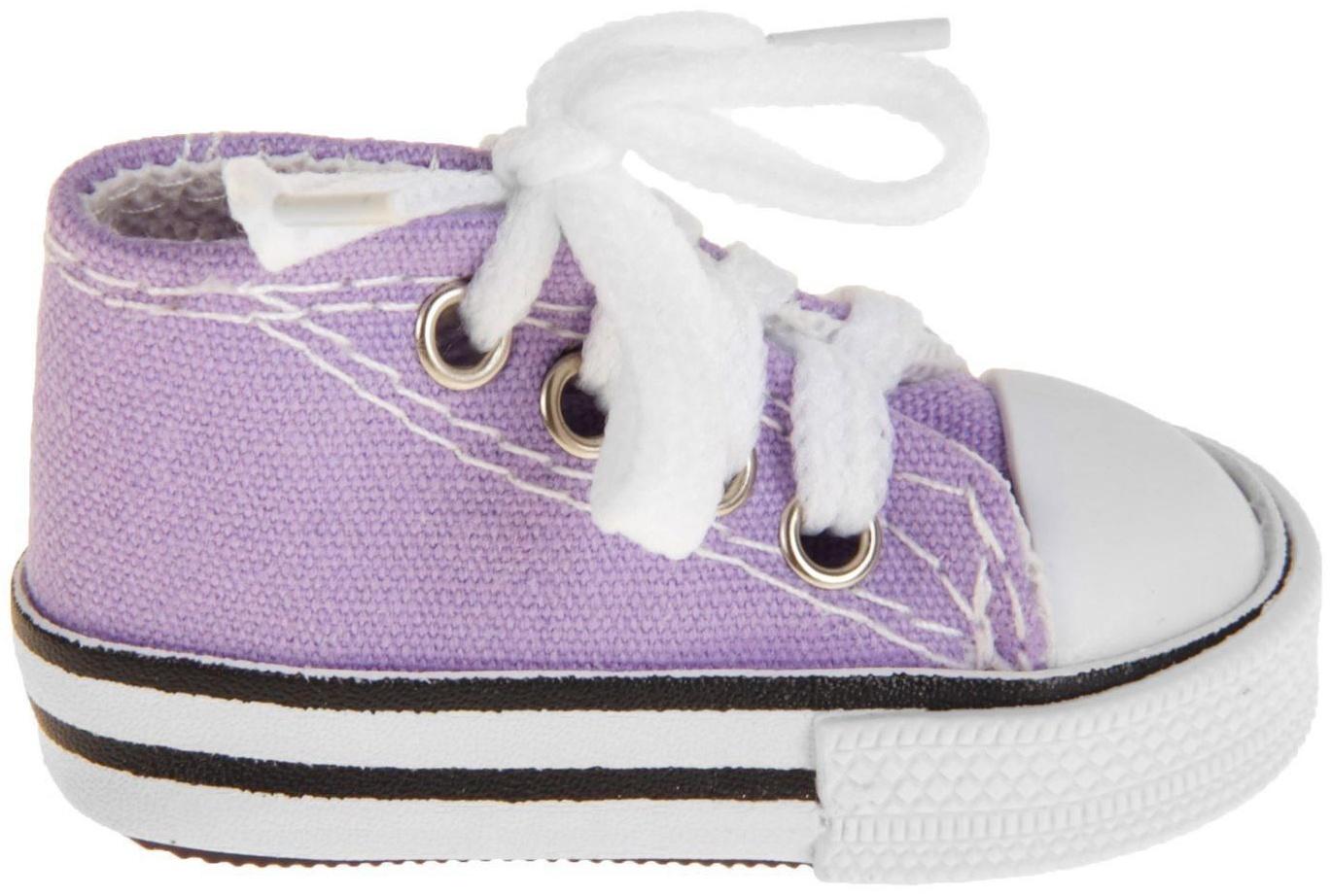 Кеды для кукол, длина подошвы 7,5 см, цвет фиолетовый