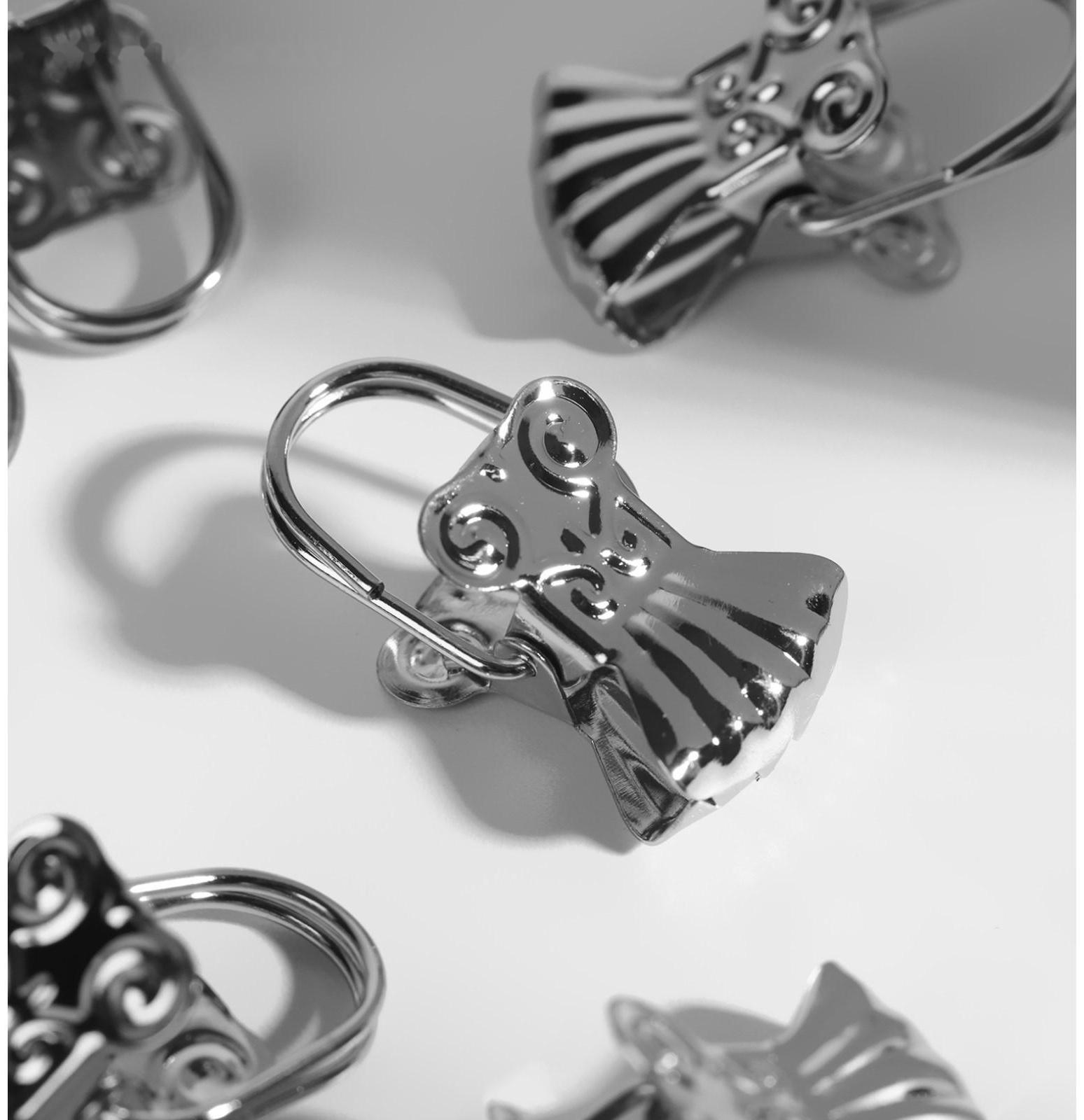 Зажим для штор «Ракушка», 30 × 15 мм, 10 шт, цвет серебряный