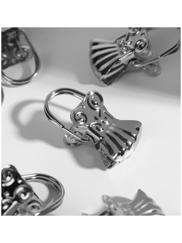 Зажим для штор «Ракушка», 30 × 15 мм, 10 шт, цвет серебряный