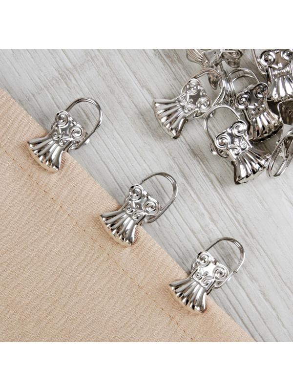 Зажим для штор «Ракушка», 30 × 15 мм, 10 шт, цвет серебряный