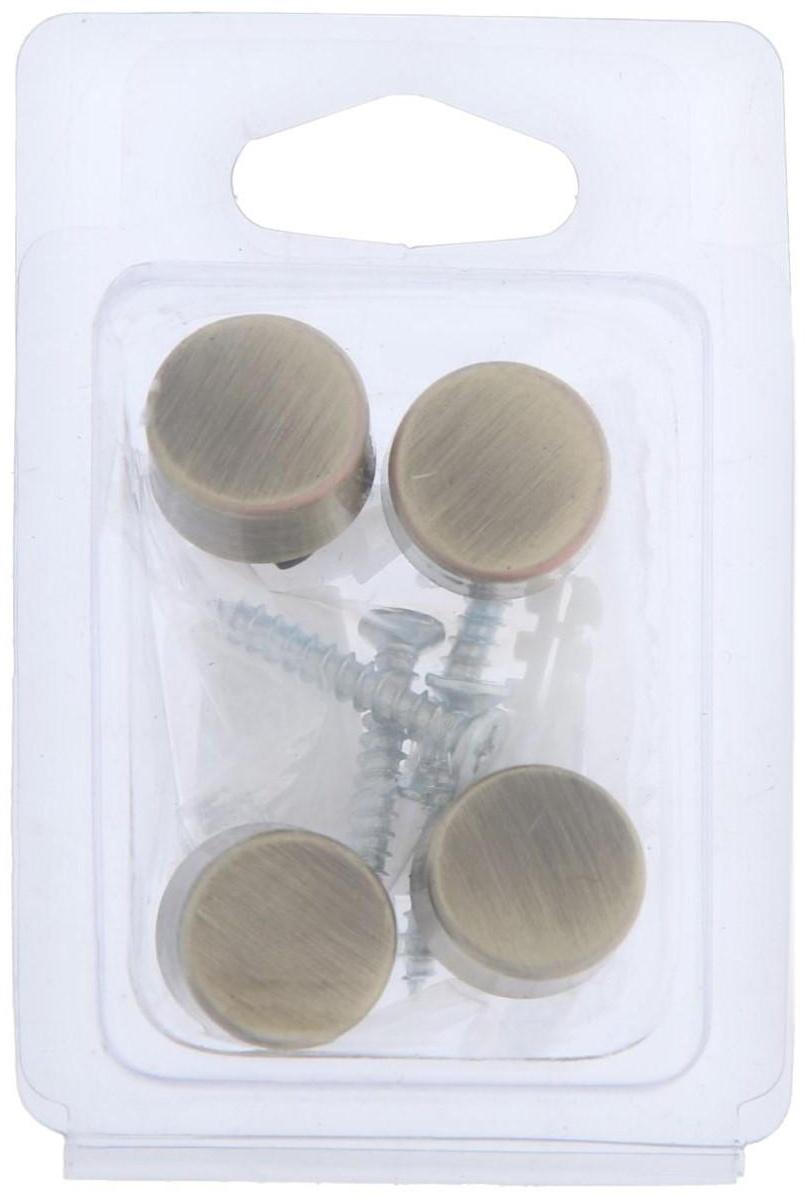 Зеркалодержатель (арт.1189), d=17 мм, без сверления, цвет бронза, 4 шт.