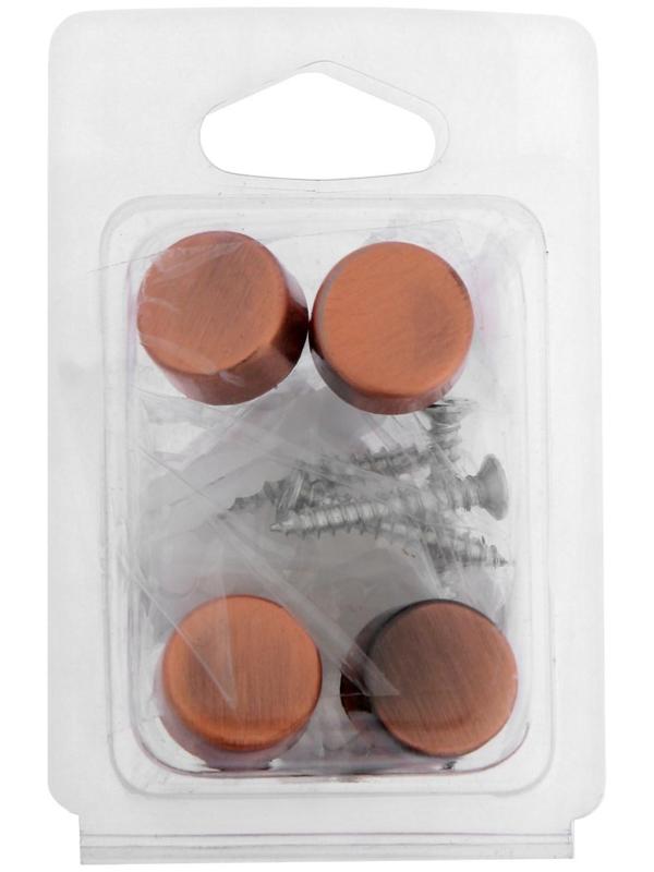 Зеркалодержатель (арт.1189), d=17 мм, без сверления, цвет медь, 4 шт.