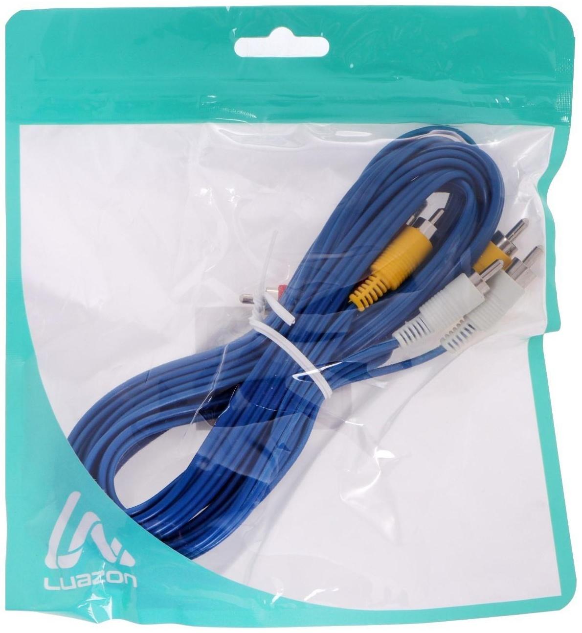 Кабель LuazON KDGN-003, 3xRCA (M) - 3xRCA (M), 3 м