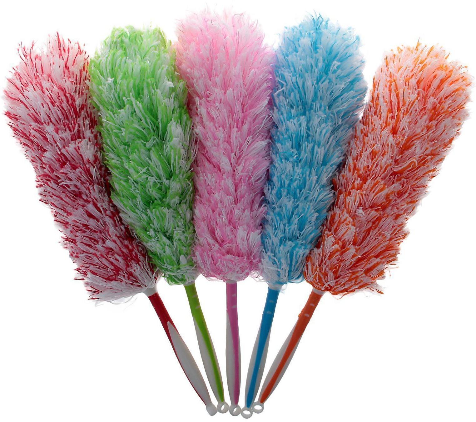 Щётка для удаления пыли Доляна «Антистатик», 55 см, рабочая часть 35 см, микрофибра, цвет МИКС