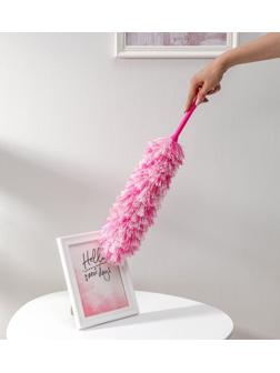 Щётка для удаления пыли Доляна «Антистатик», 55 см, рабочая часть 35 см, микрофибра, цвет МИКС