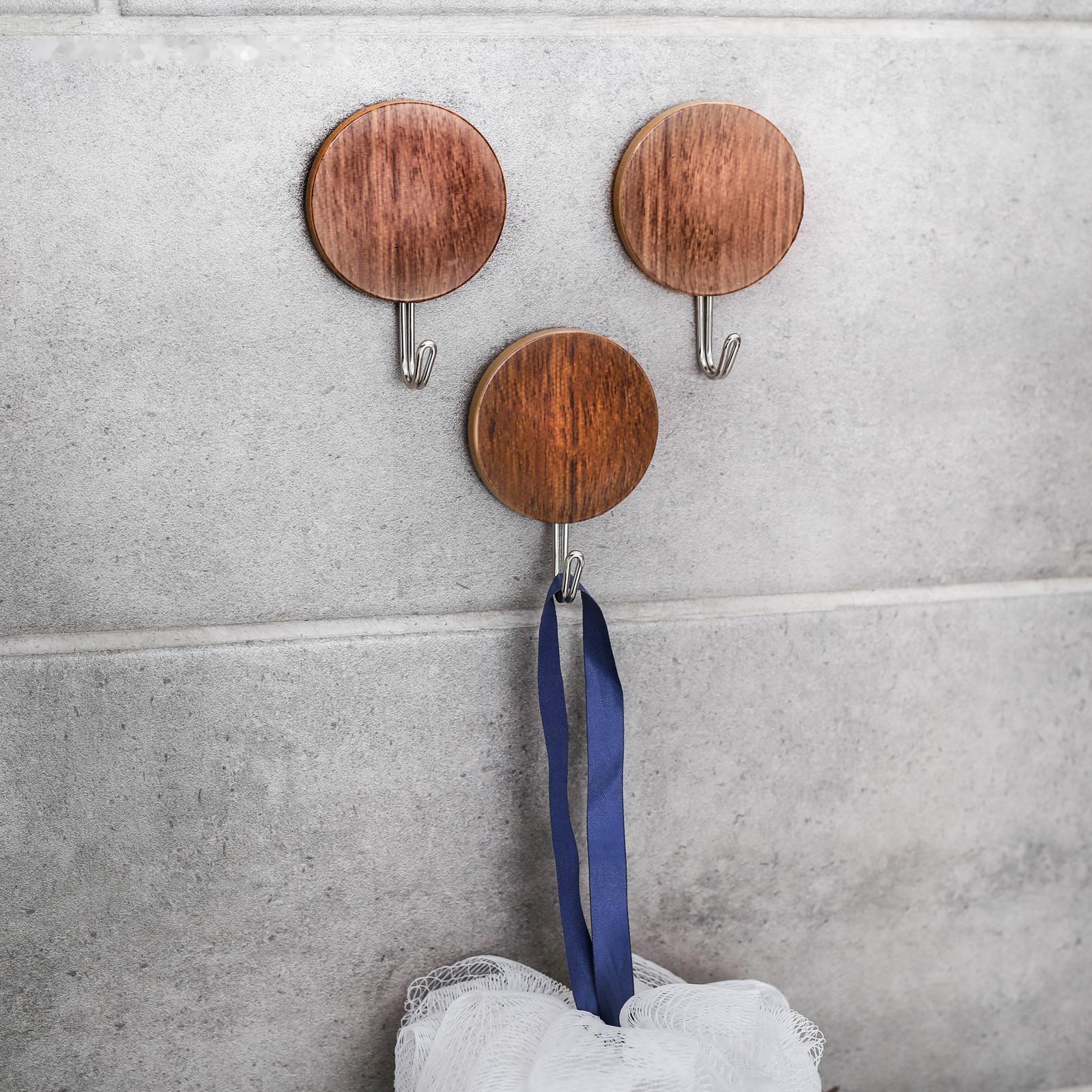 Крючок на липучке Доляна «Деревянные круги», 3 шт