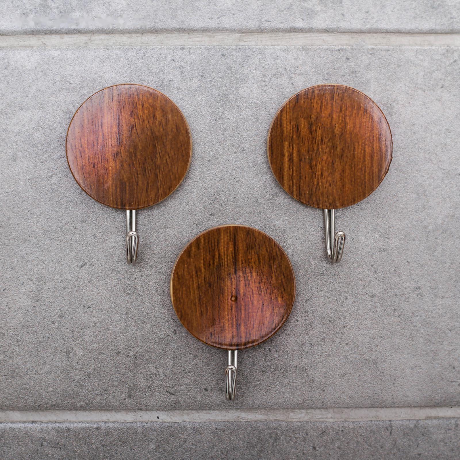 Крючок на липучке Доляна «Деревянные круги», 3 шт