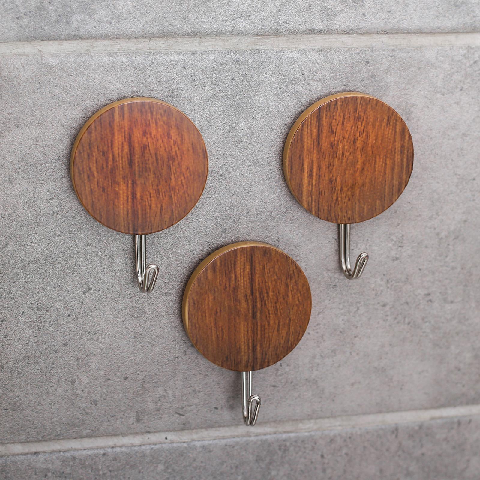 Крючок на липучке Доляна «Деревянные круги», 3 шт