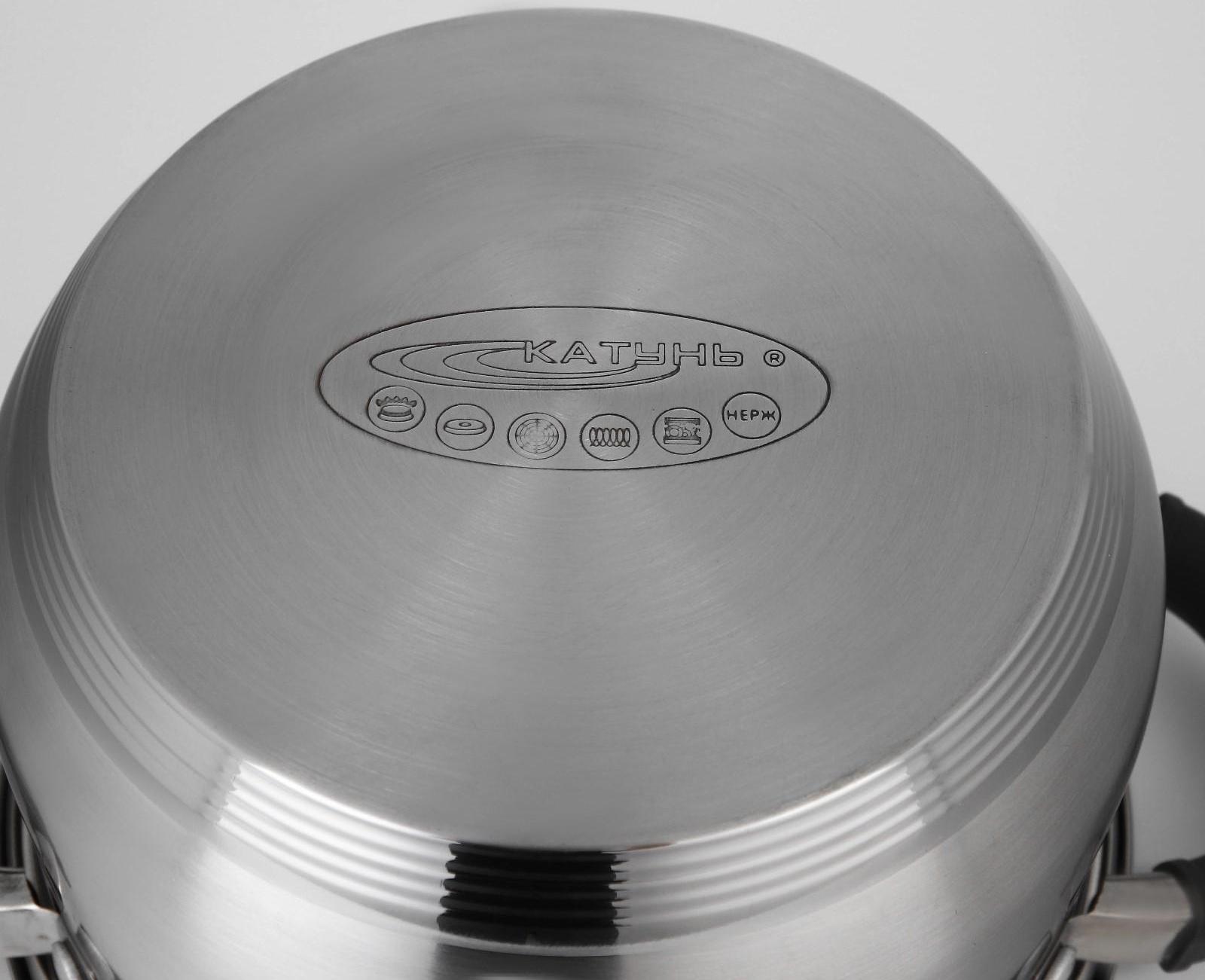 Набор посуды «Ирида», 3 предмета: кастрюли 2,9 л, 3,9 л, ковш 1,9 л, капсульное дно, крышки