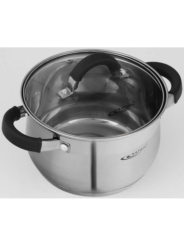 Набор посуды «Ирида», 3 предмета: кастрюли 2,9 л, 3,9 л, ковш 1,9 л, капсульное дно, крышки