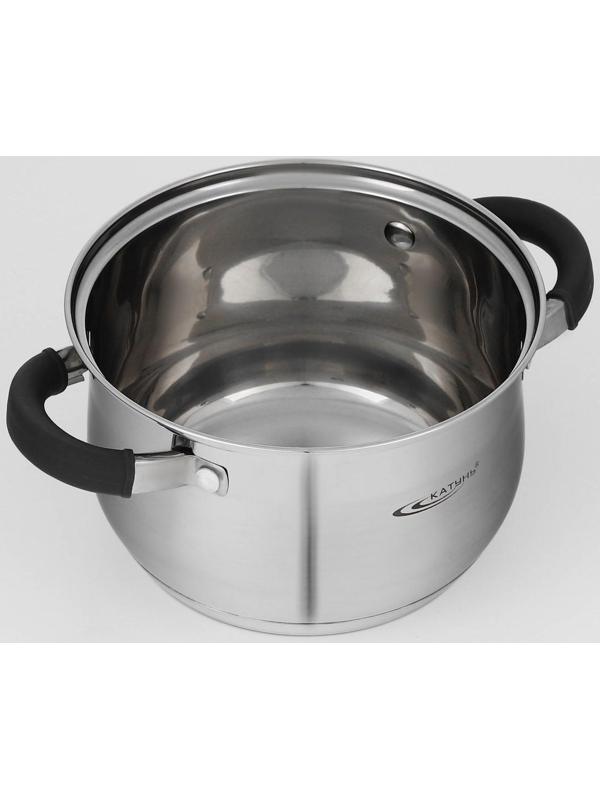 Набор посуды «Ирида», 3 предмета: кастрюли 2,9 л, 3,9 л, ковш 1,9 л, капсульное дно, крышки