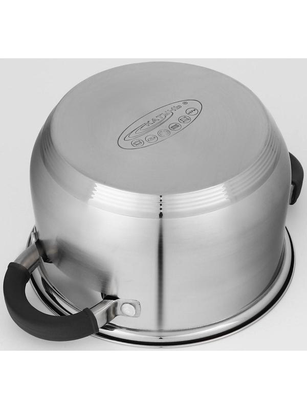 Набор посуды «Ирида», 3 предмета: кастрюли 2,9 л, 3,9 л, ковш 1,9 л, капсульное дно, крышки