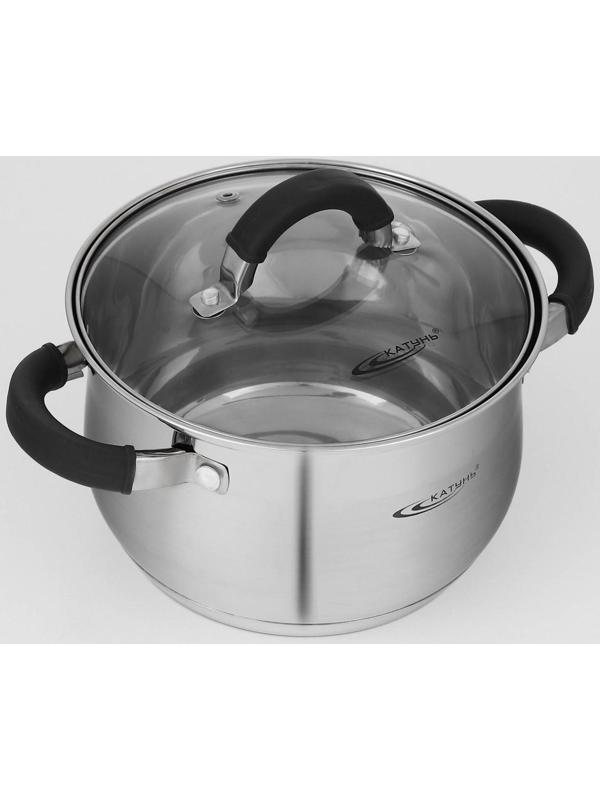 Набор посуды «Ирида», 3 предмета: кастрюли 2,9 л, 3,9 л, ковш 1,9 л, капсульное дно, крышки