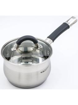 Ковш «Ирида», 1,9 л, d=16 см, капсульное дно, стеклянная крышка, пластиковая ручка