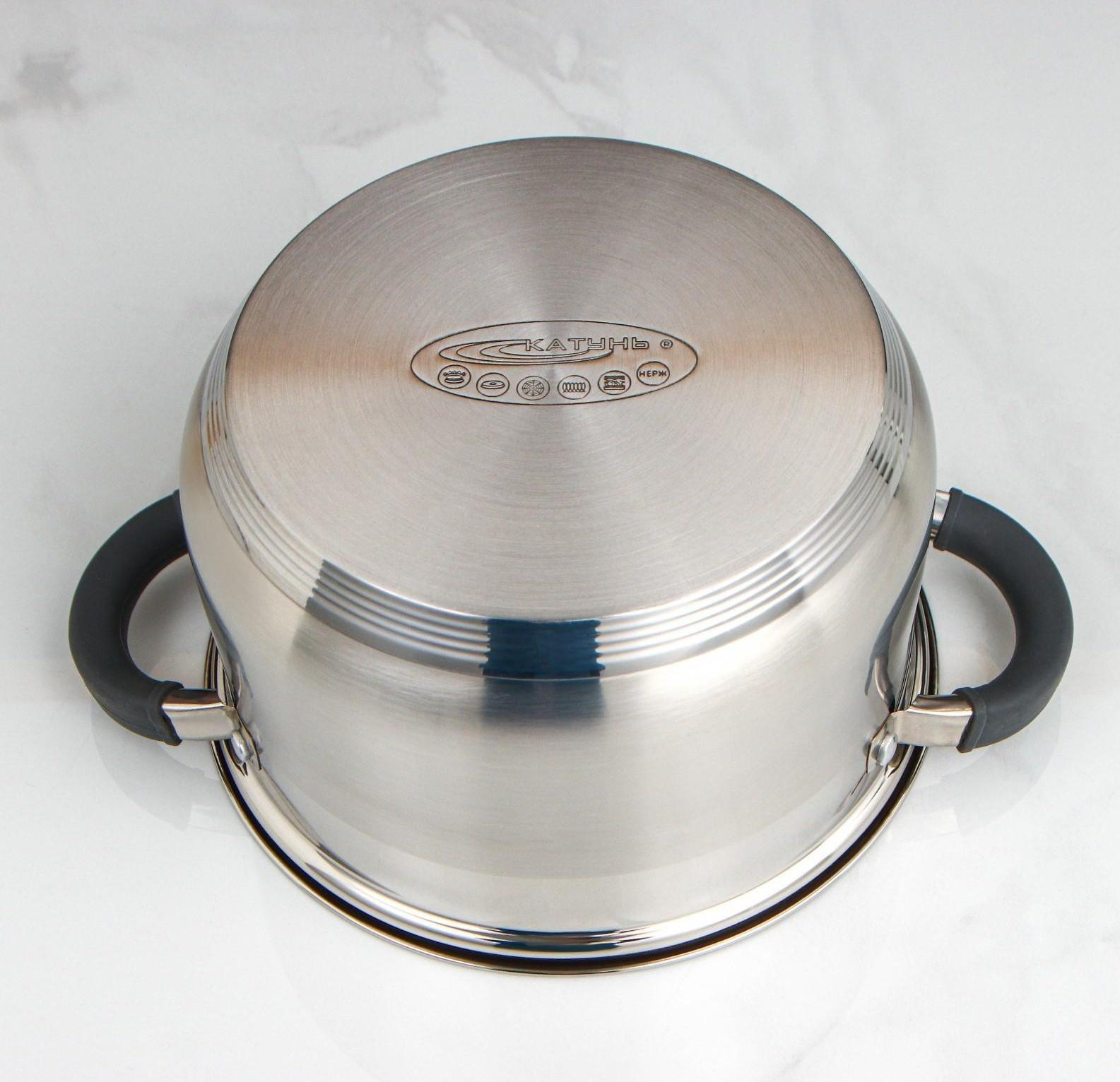 Кастрюля «Ирида», 3,9 л, d=20 см, капсульное дно, стеклянная крышка