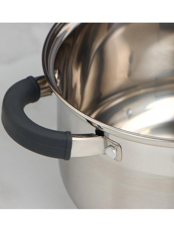 Кастрюля «Ирида», 3,9 л, d=20 см, капсульное дно, стеклянная крышка