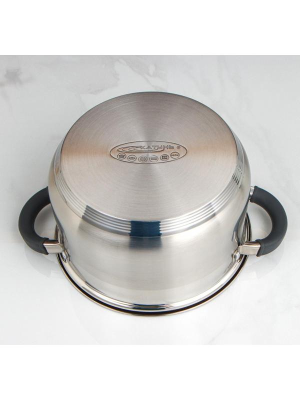 Кастрюля «Ирида», 3,9 л, d=20 см, капсульное дно, стеклянная крышка