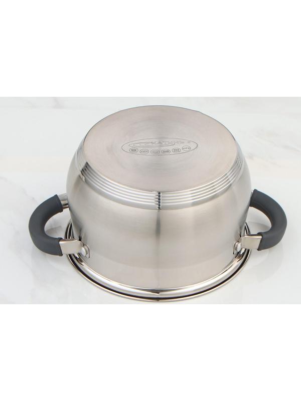 Кастрюля «Ирида», 2,9 л, d=18 см, капсульное дно, стеклянная крышка