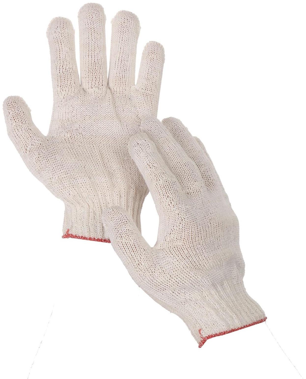 Перчатки, х/б, вязка 10 класс, 3 нити, размер 9, без покрытия, белые, Greengo