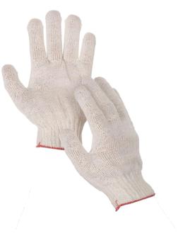 Перчатки, х/б, вязка 10 класс, 3 нити, размер 9, без покрытия, белые, Greengo