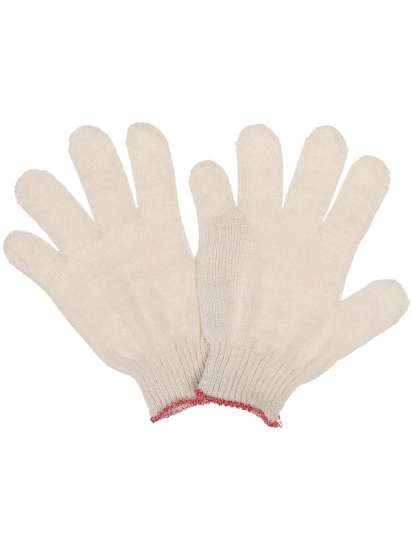 Перчатки, х/б, вязка 10 класс, 3 нити, размер 9, без покрытия, белые, Greengo