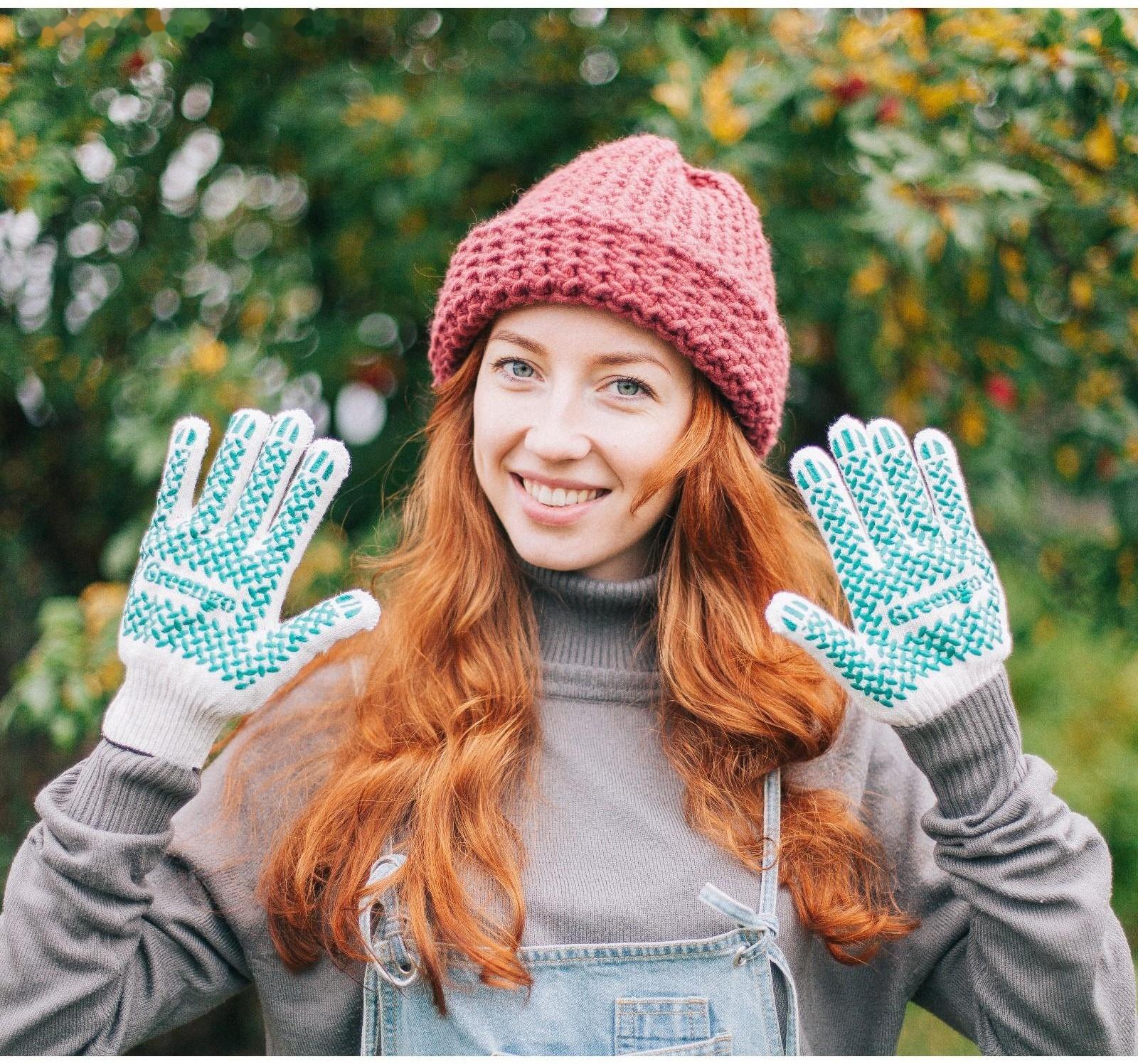 Перчатки, х/б, вязка 10 класс, 4 нити, размер 9, с ПВХ протектором, белые, Greengo