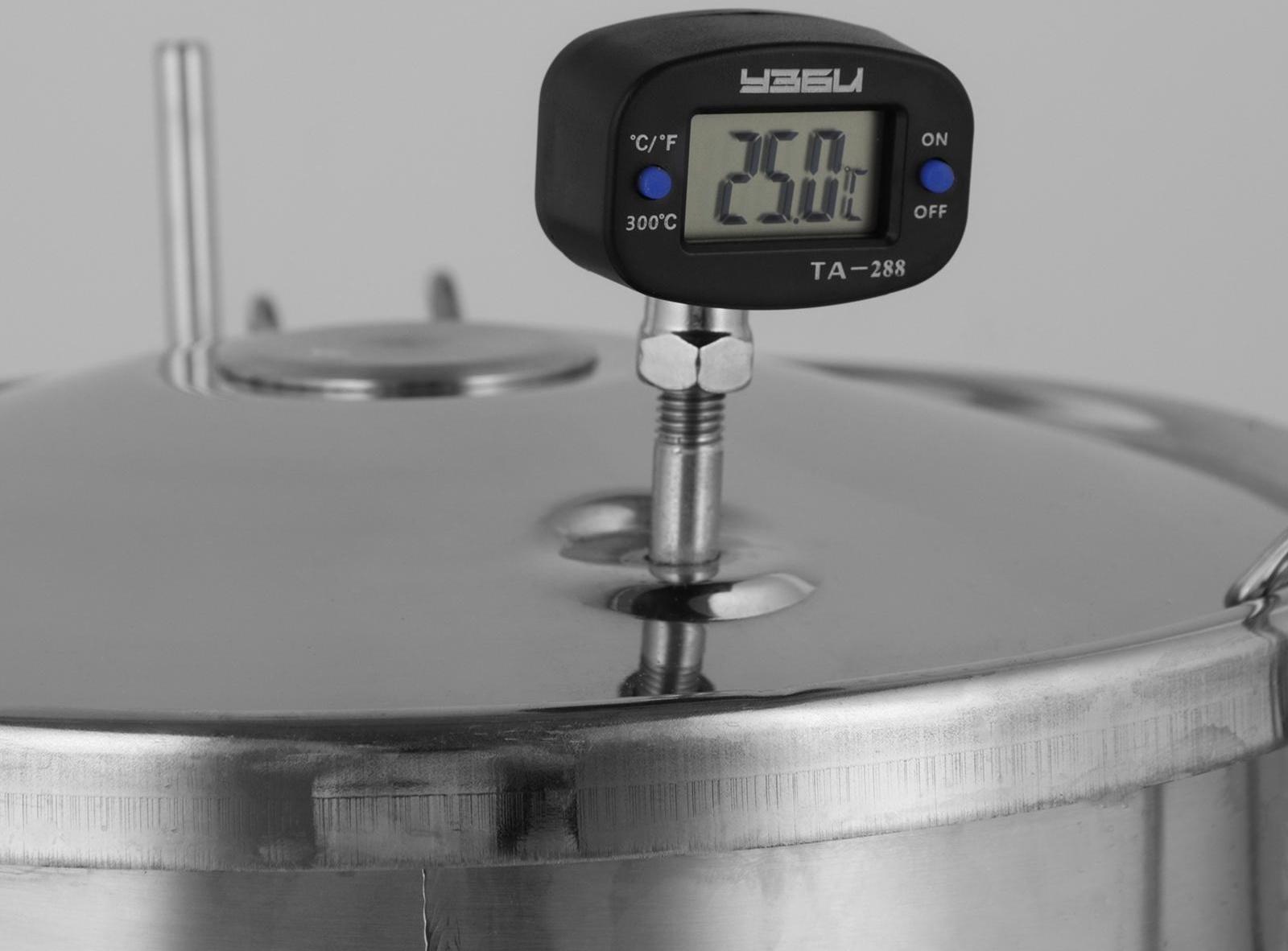 Коптильня домашняя «Аромат», для горячего копчения, 14 л, термометр МИКС, нержавеющая сталь