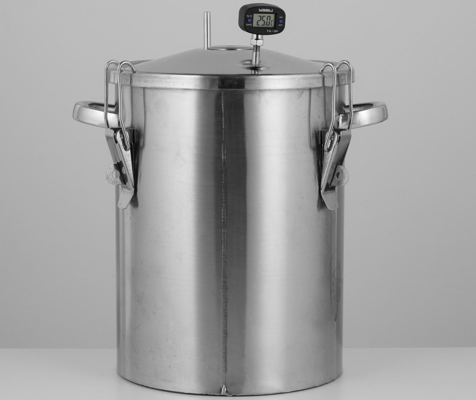 Коптильня домашняя «Аромат», для горячего копчения, 14 л, термометр МИКС, нержавеющая сталь