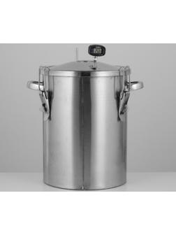 Коптильня домашняя «Аромат», для горячего копчения, 14 л, термометр МИКС, нержавеющая сталь