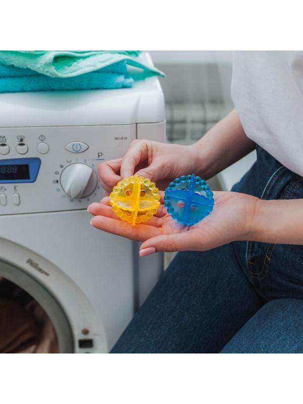Шарики для стирки белья, d=5 см, 6 шт, цвет МИКС