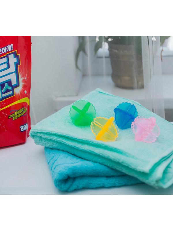 Шарики для стирки белья, d=5 см, 6 шт, цвет МИКС