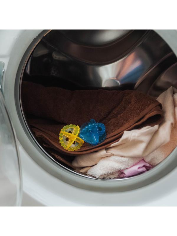 Шарики для стирки белья, d=5 см, 6 шт, цвет МИКС
