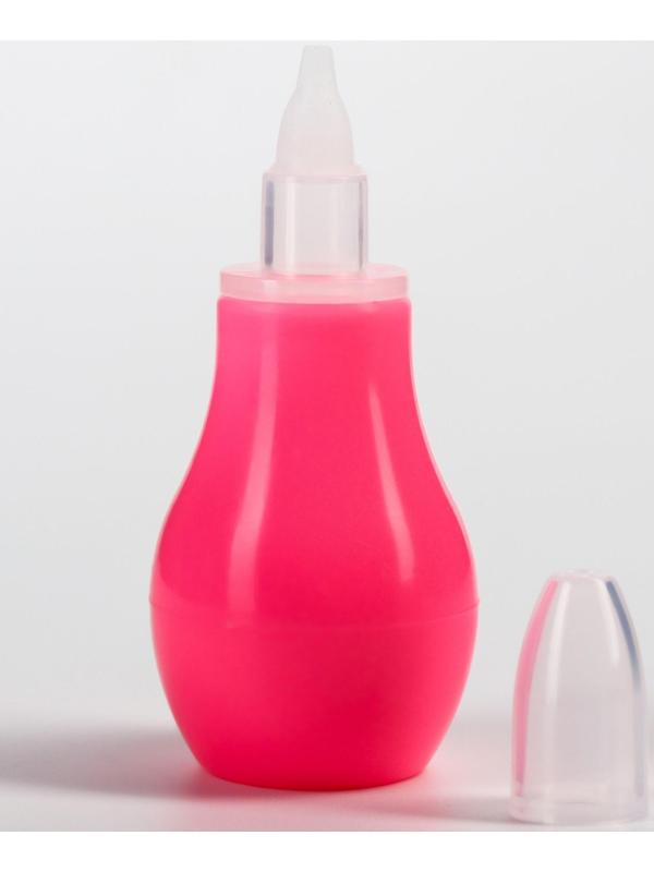 Детский назальный аспиратор, с колпачком, цвет розовый