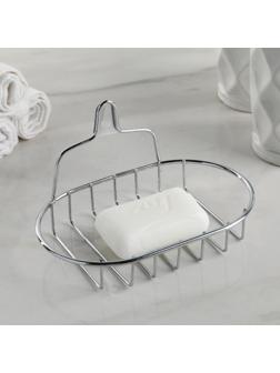 Мыльница овальная, 13,5×10,5×8 см, хром