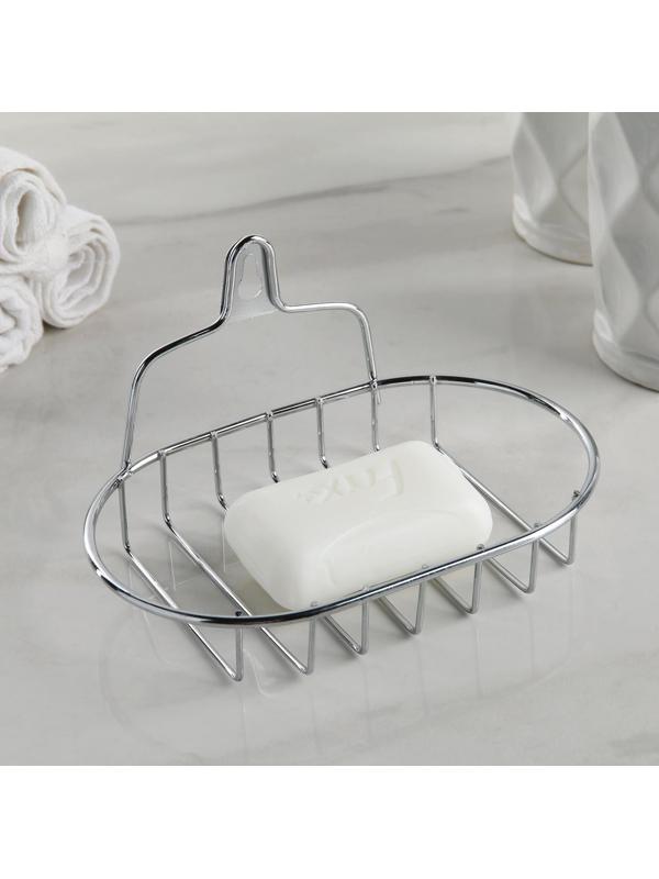 Мыльница овальная, 13,5×10,5×8 см, хром