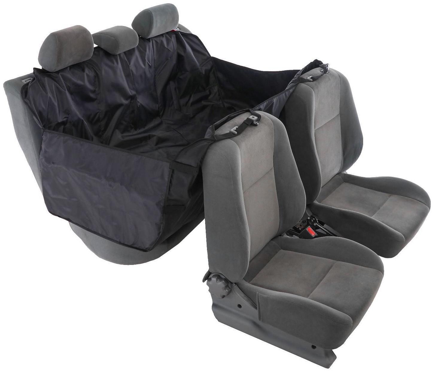 Гамак для перевозки собак усиленный, трехслойный, защита дверей, растяжка в салон