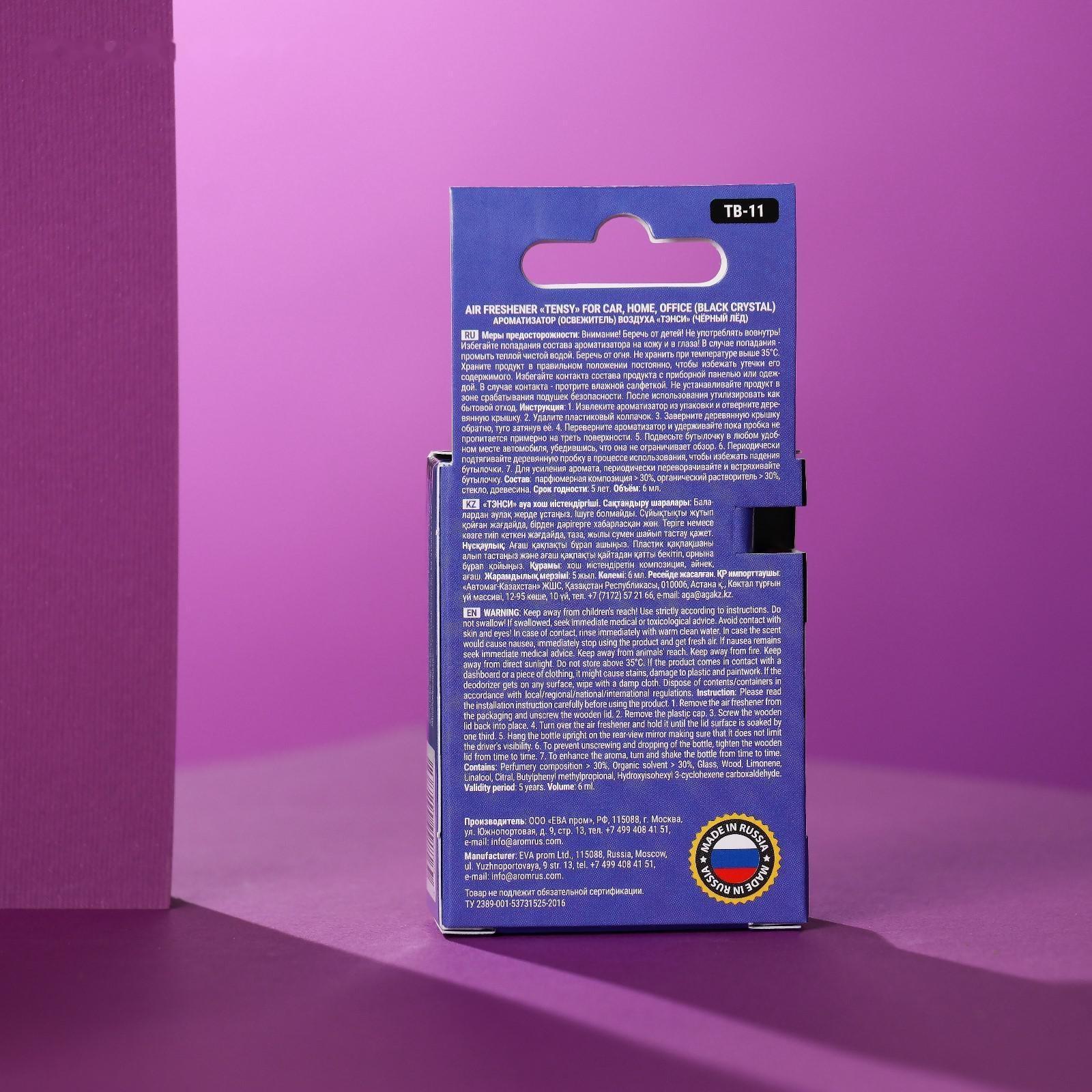 Ароматизатор Tensy в бутылочке 6 мл, Черный лед ТВ-11