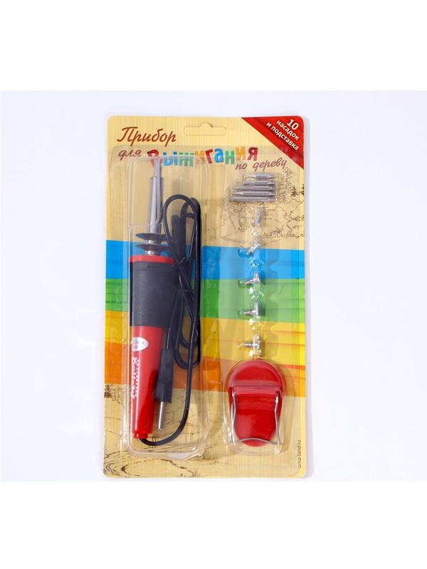 Выжигательный аппарат по дереву, набор: 10 насадок, подставка