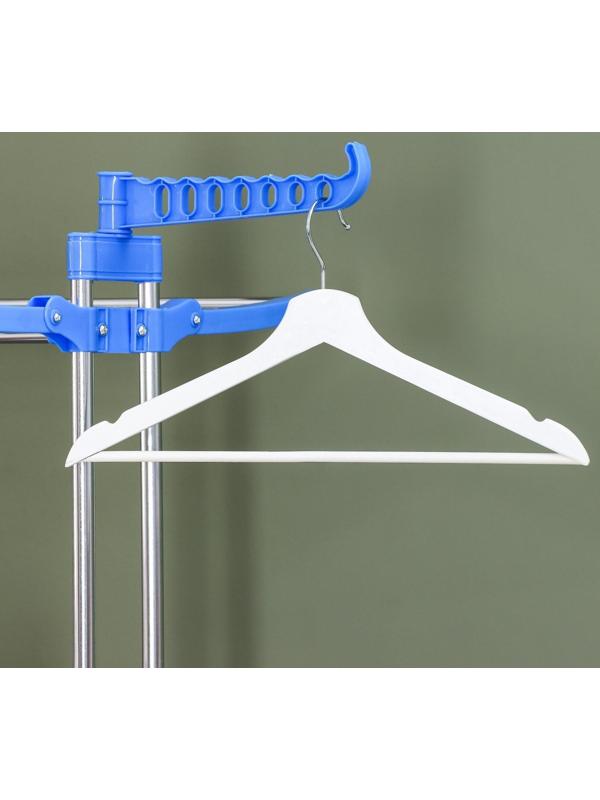 Сушилка для белья напольная 3-х уровневая Доляна, 75(126)×64×170 см, рабочая длина 16 м, на колёсах, нержавеющая сталь