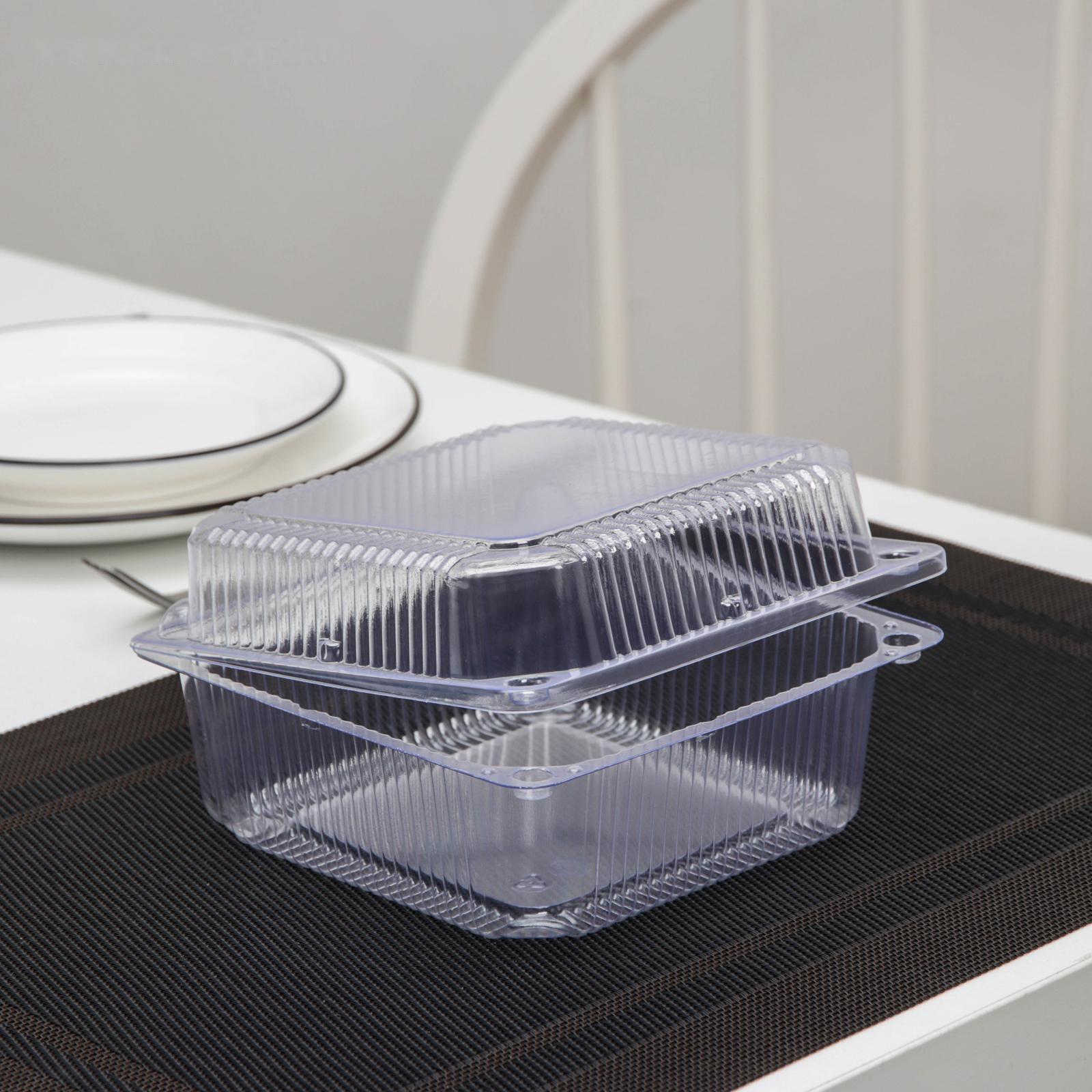 Контейнер одноразовый, 15,5×15,5×7,5 см, цвет прозрачный