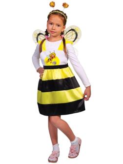 Карнавальный костюм «Пчёлка Жужа», сарафан, ободок, крылья, р. 30, рост 110-116 см
