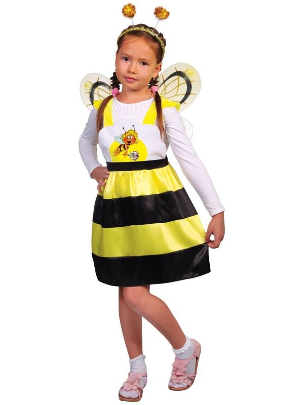 Карнавальный костюм «Пчёлка Жужа», сарафан, ободок, крылья, р. 30, рост 110-116 см