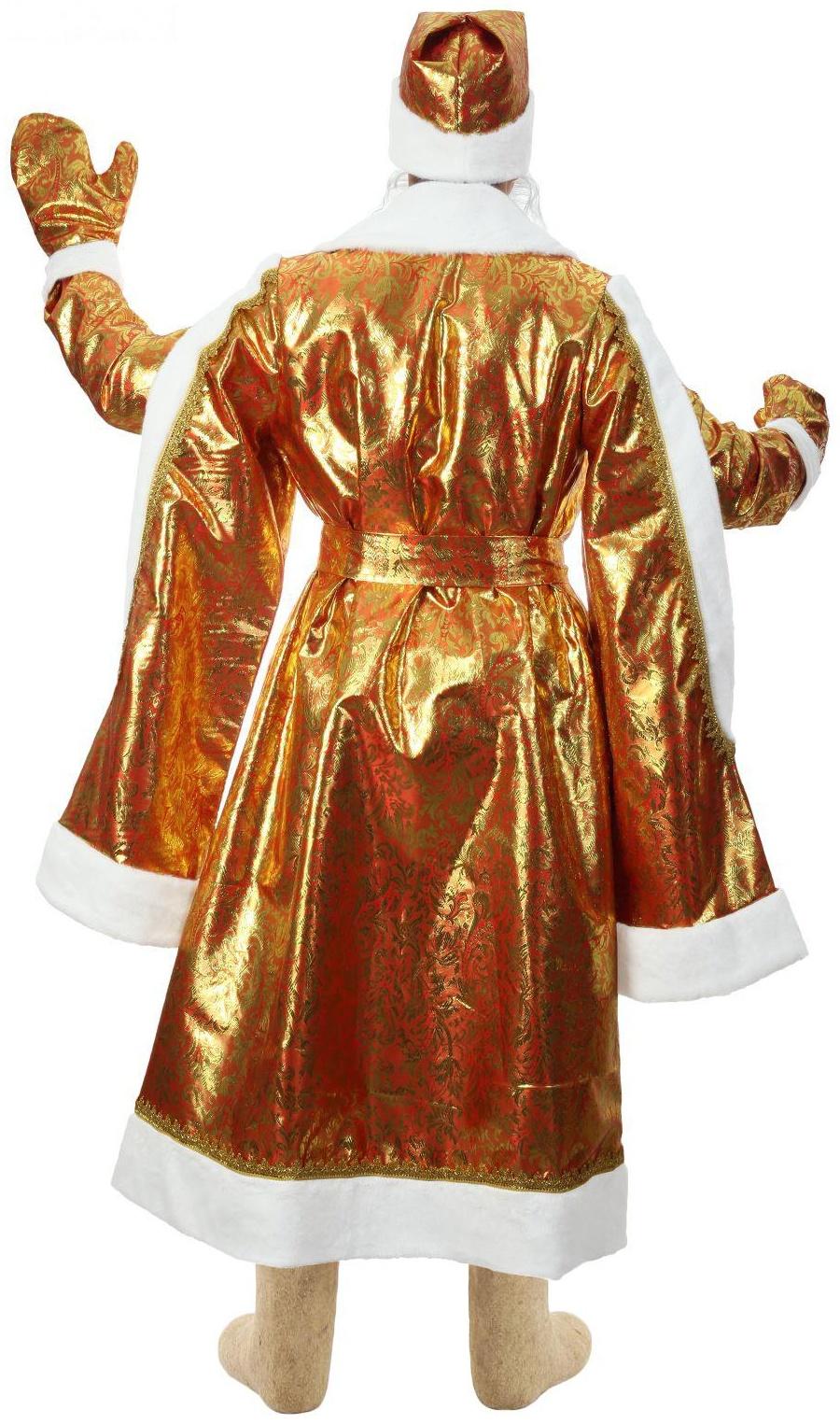 Карнавальный костюм «Дед Мороз», парча, золото на красном, р. 48-50, рост 182 см