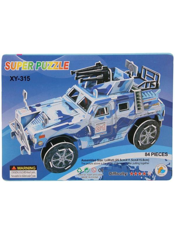 Конструктор 3D «Военный джип», 84 детали