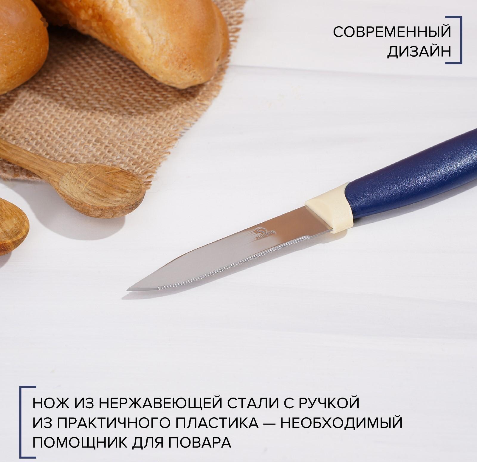 Нож кухонный Доляна «Страйп», зубчатое лезвие 7,5 см