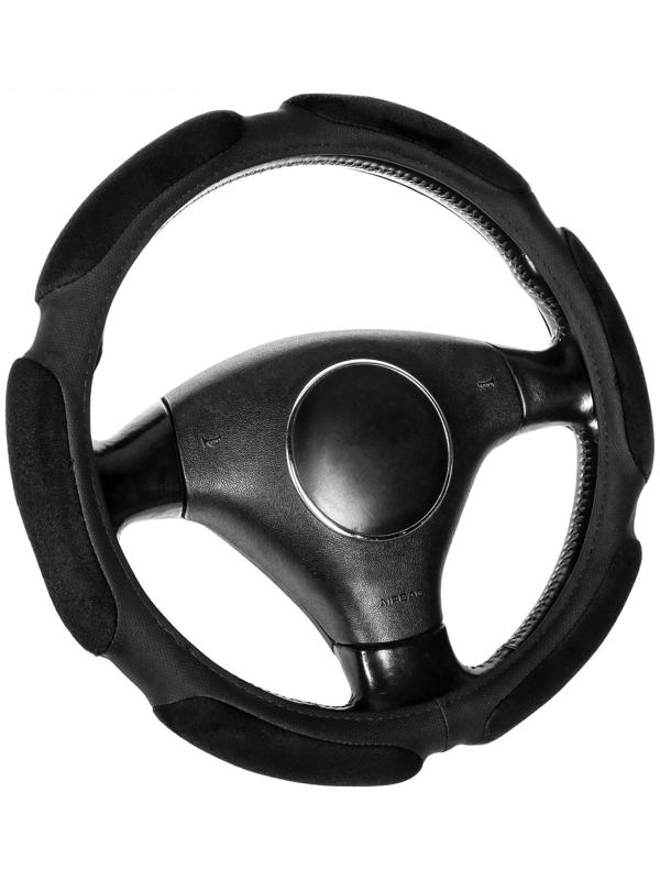 Оплётка TORSO, анатомическая, велюр 6 подушек, размер 38 см, черный