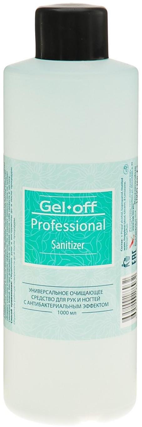 Антисептик спиртовой для рук и ногтей Gel*off Sanitizer с антибактериальным эффектом, 1000 мл