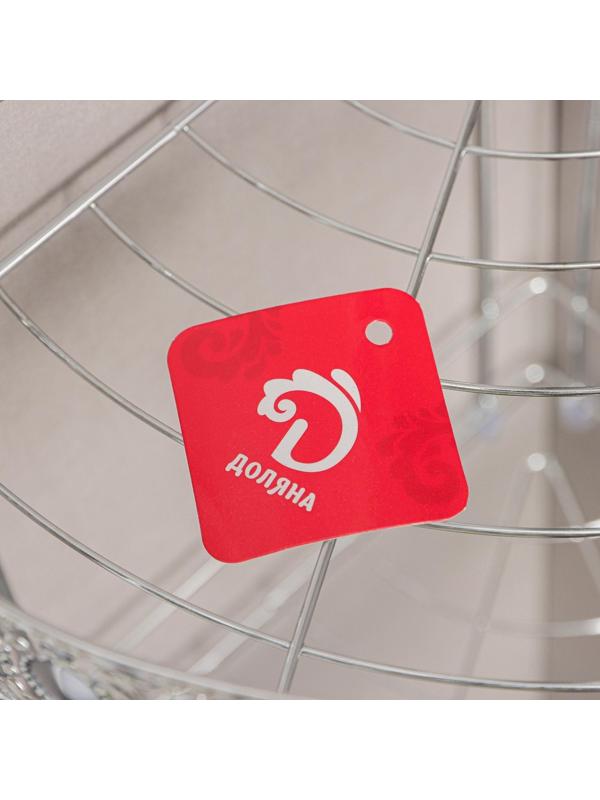 Полка угловая 3-х ярусная Доляна, 23×23×56 см, цвет хром