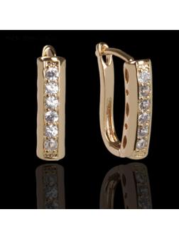 Швензы с английской застежкой с цирконом 